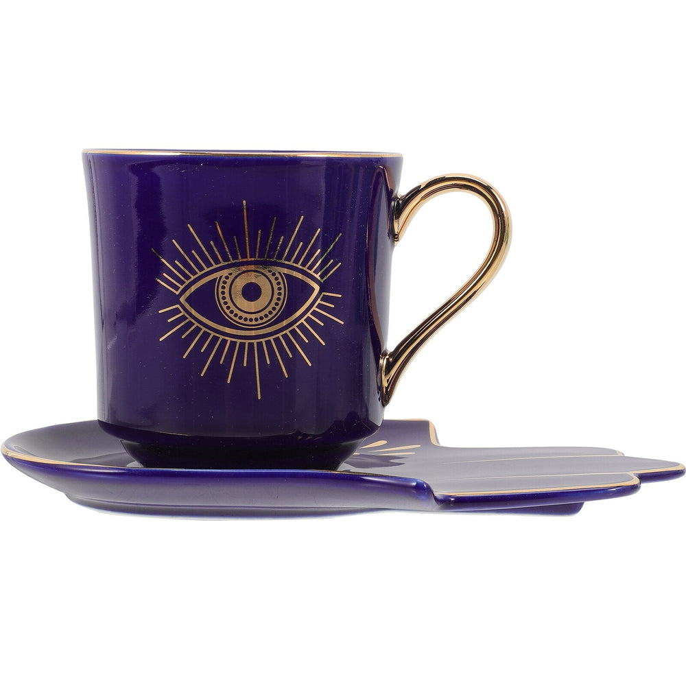 1set of Evil Eye Coffee Mug Royal Blue Drinkware