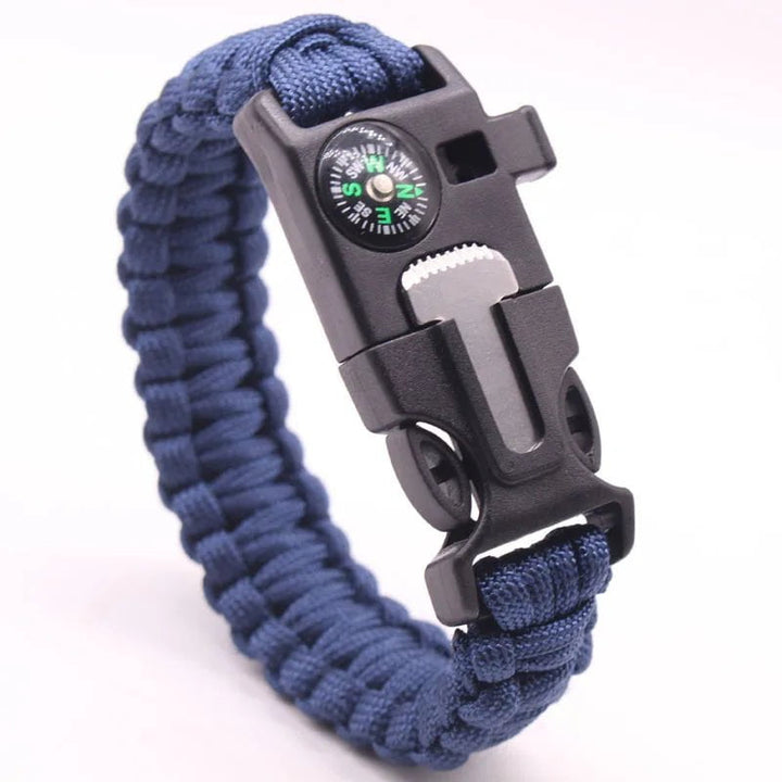 5-in-1 Survival Paracord Bracelet Outdoor Tactical Emergency Gear Kit Travel Camping Rope Bangles with Compass Whistle Scraper C6-No Flint