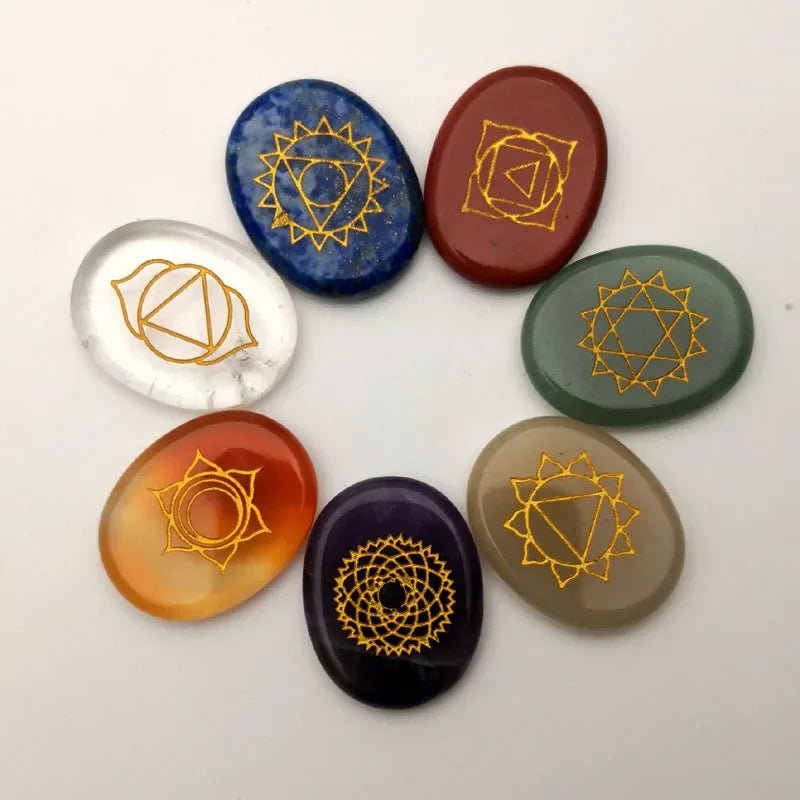 7 Chakra Energy Balancing Crystal Set oval