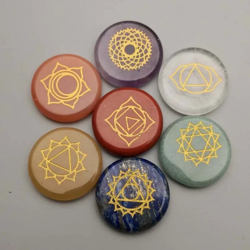 7 Chakra Energy Balancing Crystal Set round