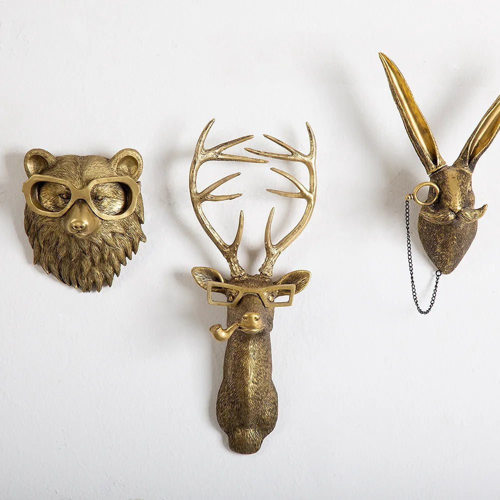 Antique Deer Head Wall Storage