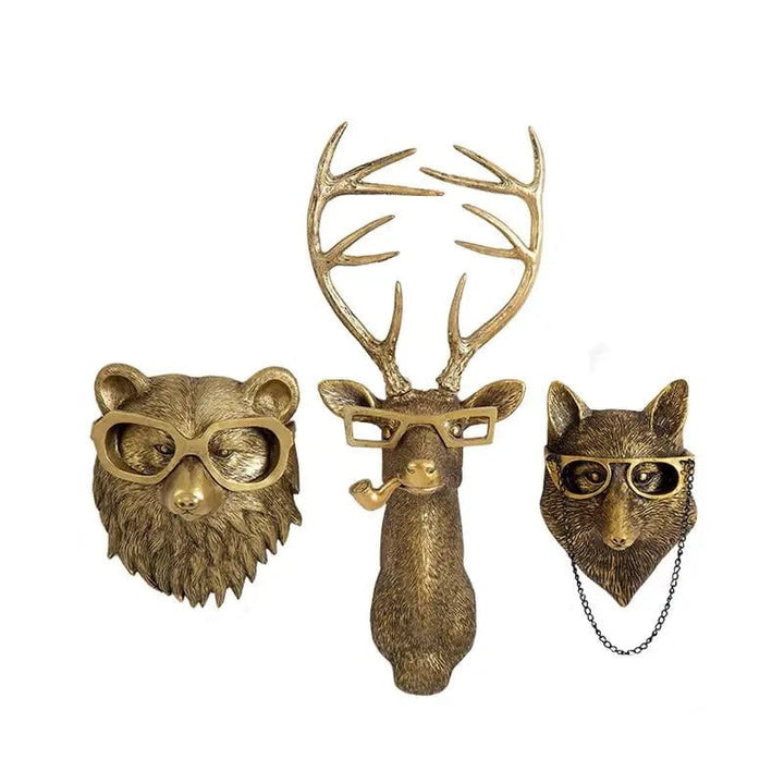 Antique Deer Head Wall Storage