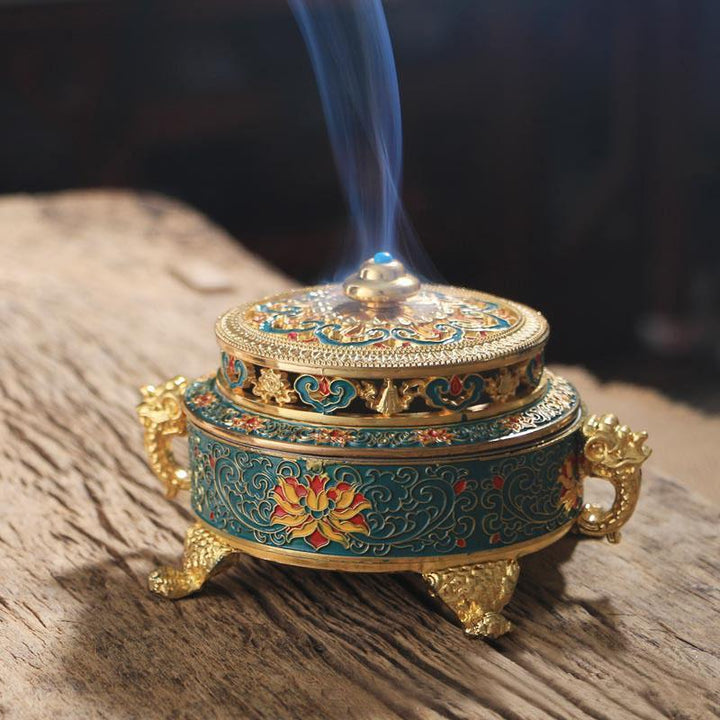 Antique Royal Tibetan Lotus Incense Burner