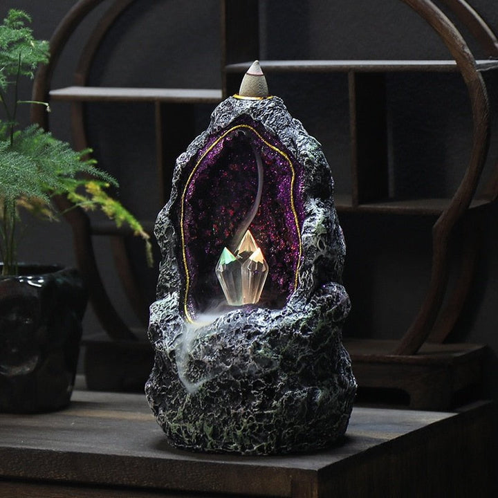 Cave of Crystals Backflow Incense Burner Decor