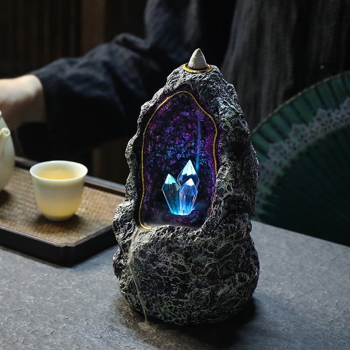 Cave of Crystals Backflow Incense Burner Decor