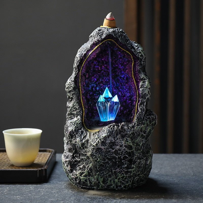 Cave of Crystals Backflow Incense Burner Decor