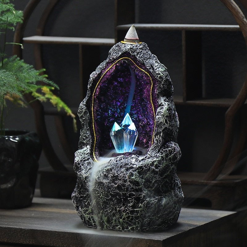 Cave of Crystals Backflow Incense Burner Decor