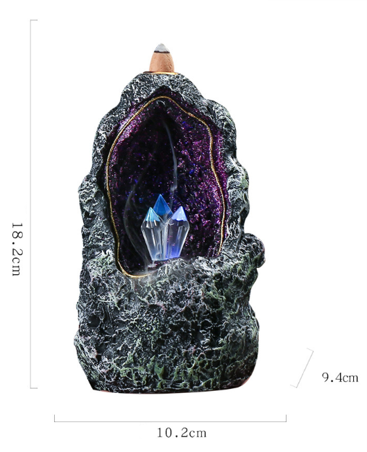 Cave of Crystals Backflow Incense Burner Decor