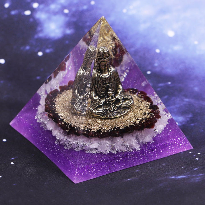 Deep Inner Peace Buddha Orgonite Pyramid 8cm | 3.15in Pyramids