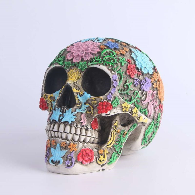 Dia de Los Muertos Skull Statue Colorful Decor