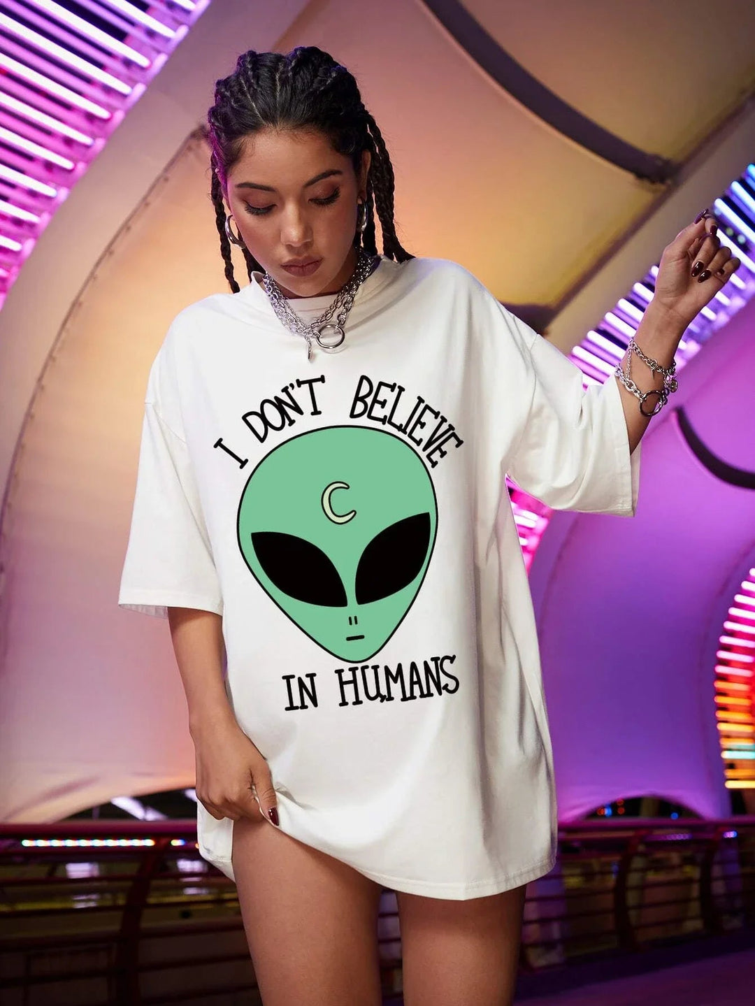 Don’t Believe In Humans Cropped Shirt