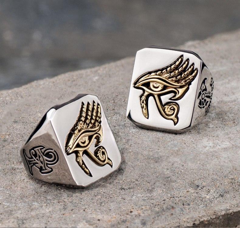 Eye of Horus Stainless Steel Signet Ring