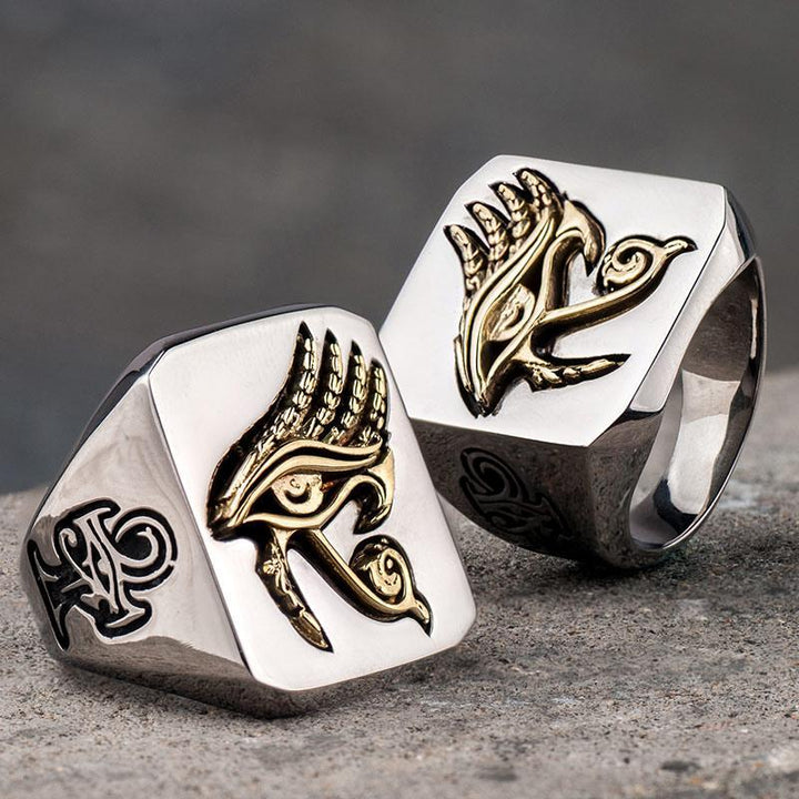 Eye of Horus Stainless Steel Signet Ring