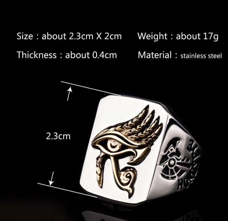 Eye of Horus Stainless Steel Signet Ring