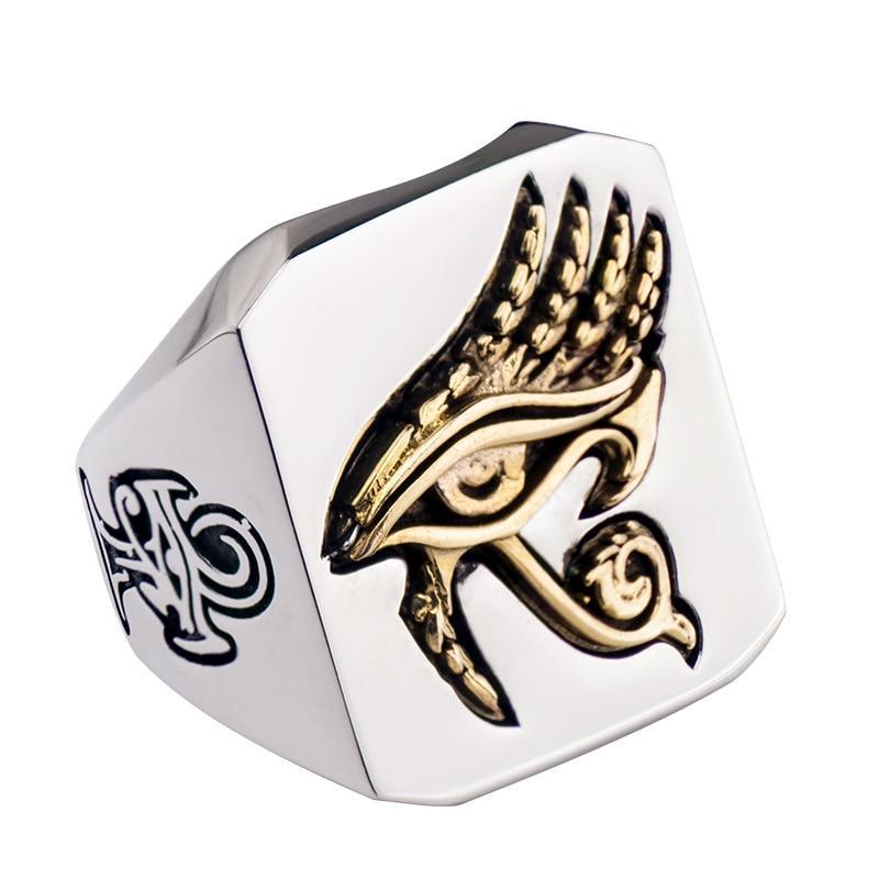 Eye of Horus Stainless Steel Signet Ring