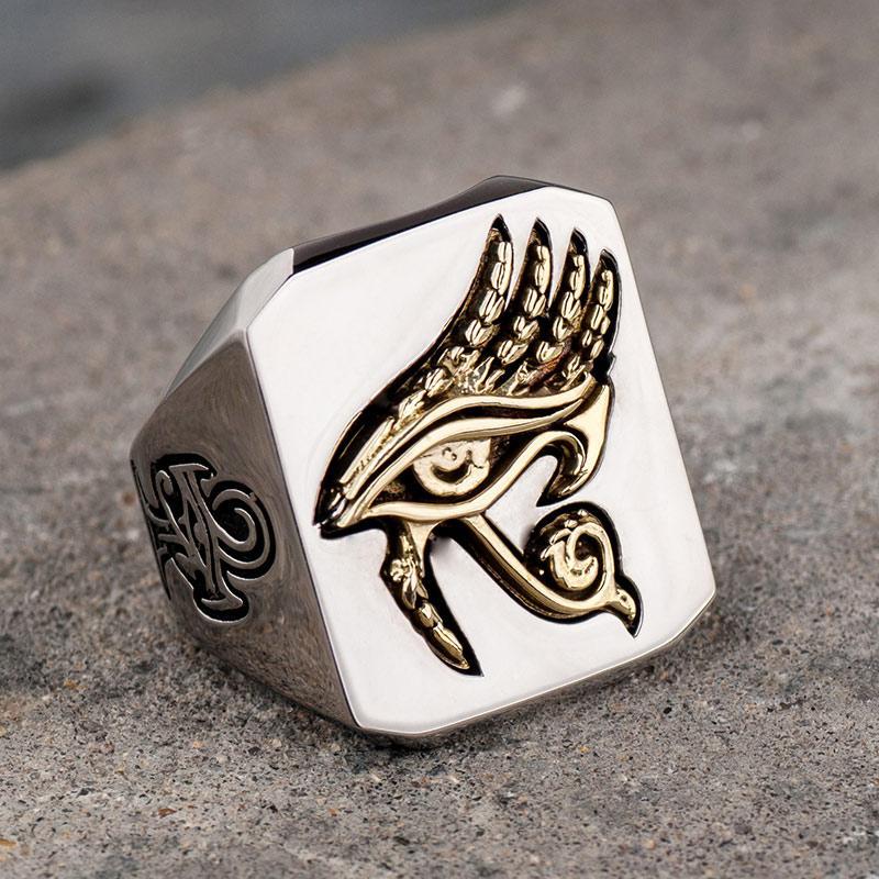 Eye of Horus Stainless Steel Signet Ring