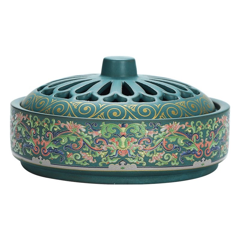 Handcrafted Floral Ceramic Aromatherapy Burner Decor