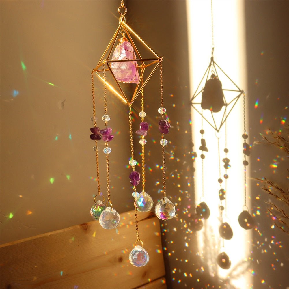 Handmade Amethyst Suncatcher Decor