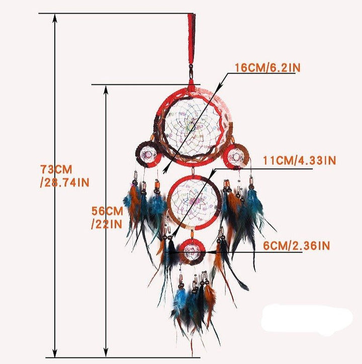 Handmade Five-ring Dreamcatcher Decor