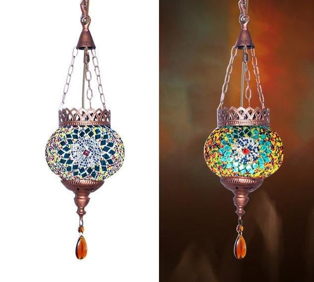 Mosaic Moroccan Pendant Light Blue Decor