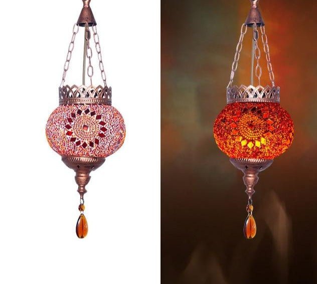 Mosaic Moroccan Pendant Light Red Decor