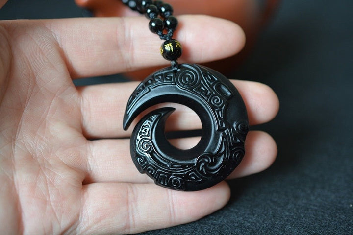 Obsidian Divine Rune Guidance Necklace Necklaces