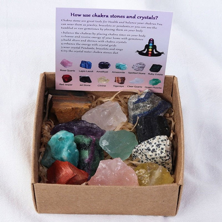 Raw Natural Crystal Healing Set Decor