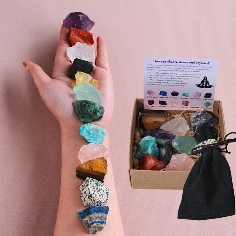 Raw Natural Crystal Healing Set Decor