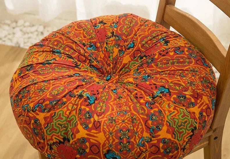 Retro Moroccan Cushion Round pad-orange