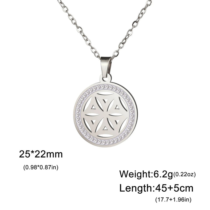 Sacred Geometry Amulet Necklace C - Steel / 45-50 cm