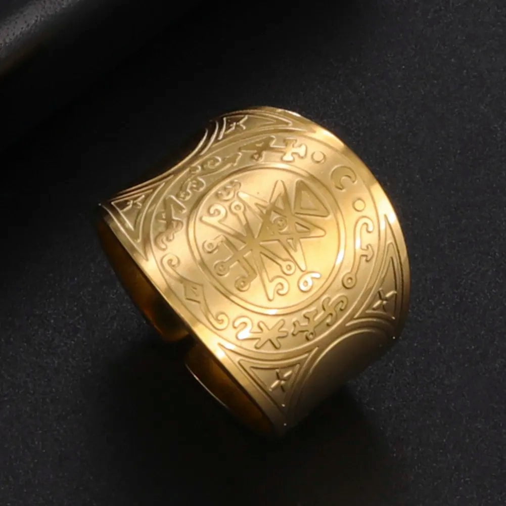 Seal of The 7 Archangels Protection Ring Lilith gold / 8