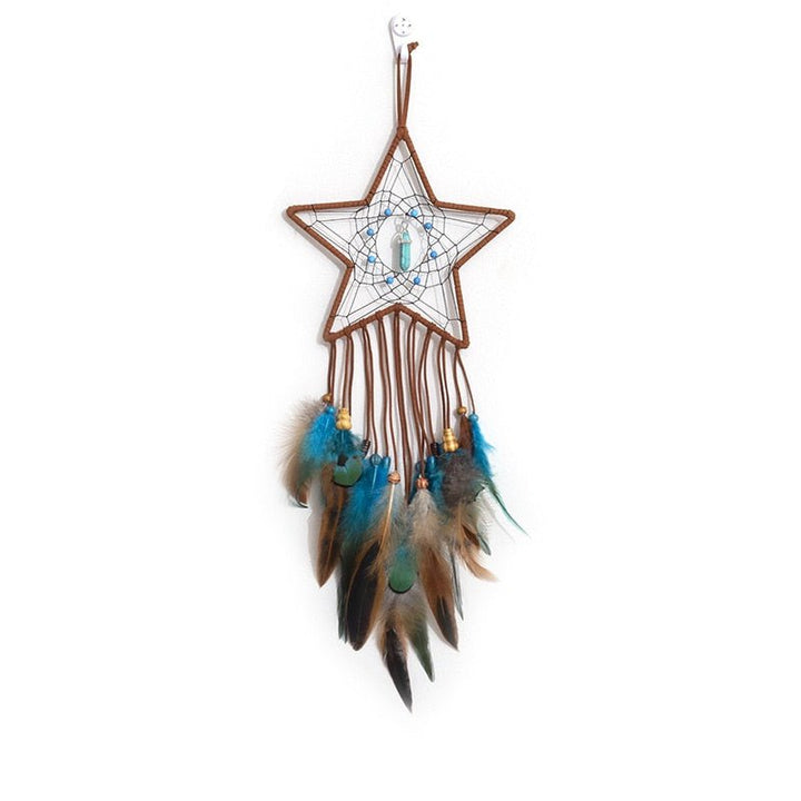 Tranquil Star and Moon Dream Catcher Duo