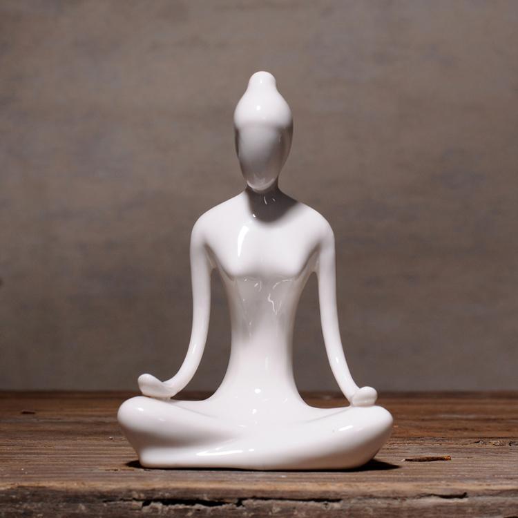 Yoga Lady Ceramic Figurine