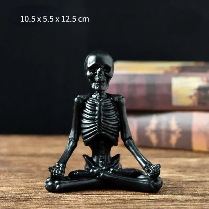 Yoga Skeleton Figurines Sculptures Black C / CHINA