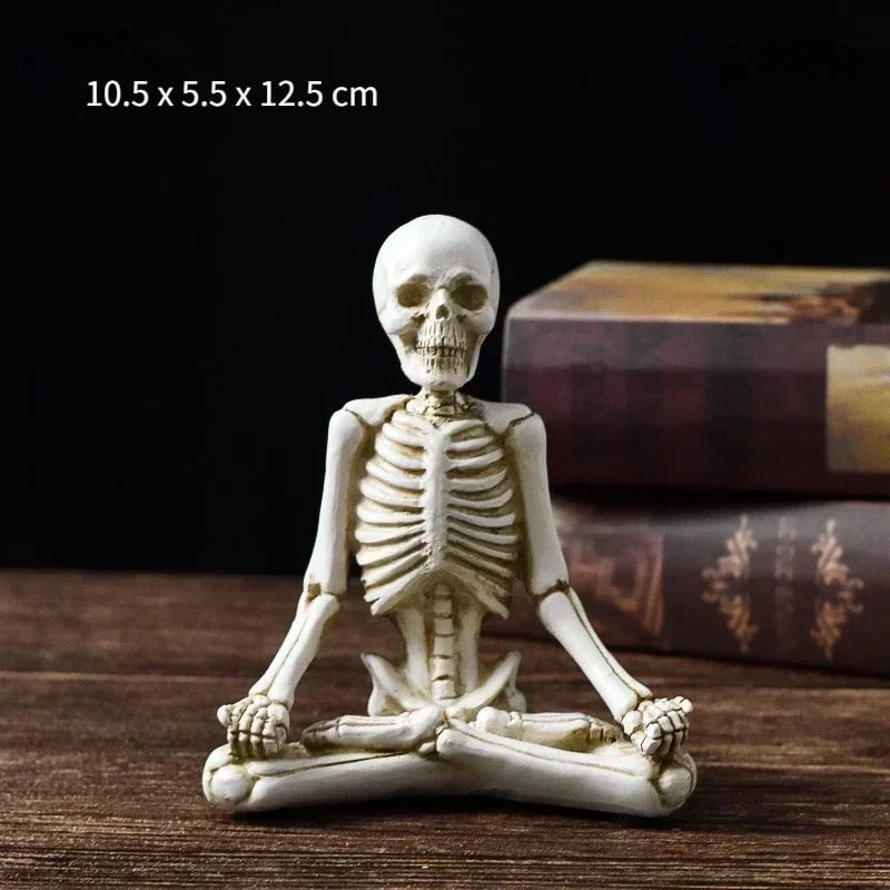 Yoga Skeleton Figurines Sculptures White C / CHINA