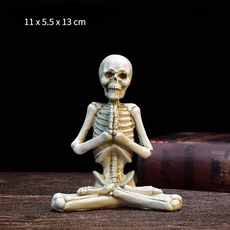 Yoga Skeleton Figurines Sculptures White D / CHINA