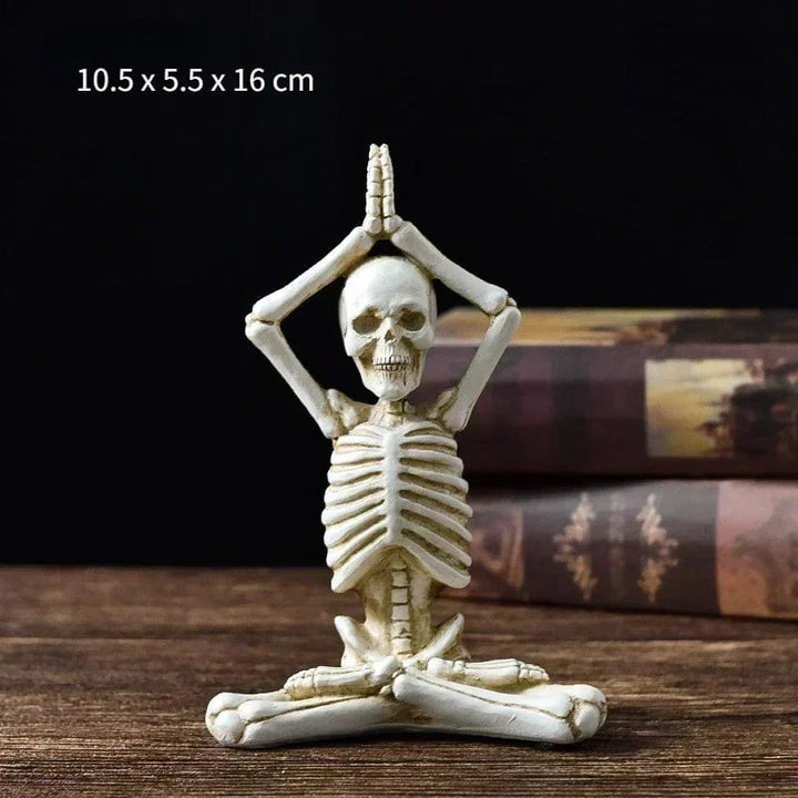 Yoga Skull Figurines Skulls Gothic Room Decor Horrible Ghost Resin Skeleton Sculptures for Interior Home Decorations White A / CHINA