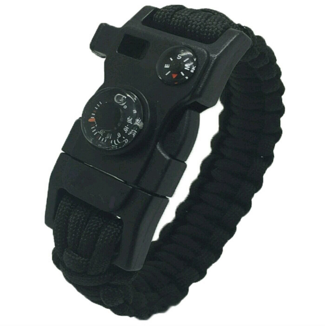 15 in 1 Multifunctional Outdoor Survival Bracelet Black Bracelets