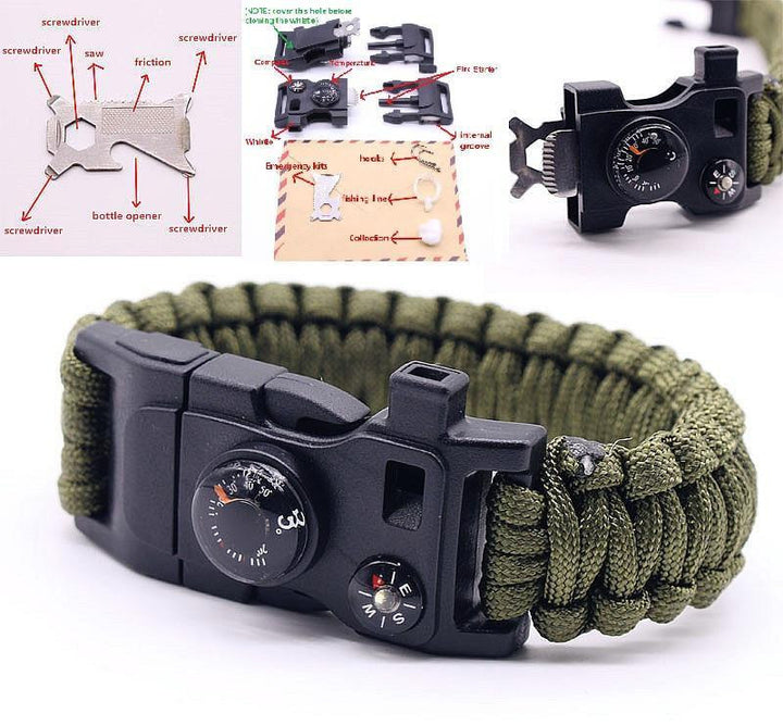 15 in 1 Multifunctional Outdoor Survival Bracelet Bracelets