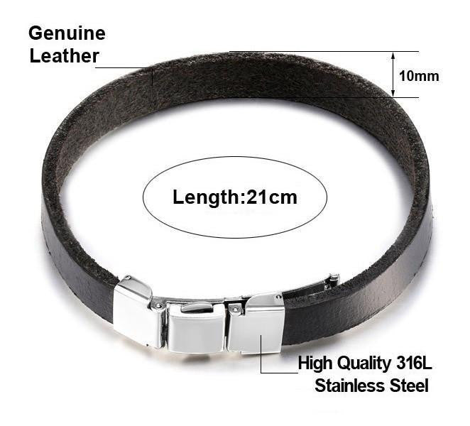 3 Buckle Genuine Leather Belt Bracelet Bracelets