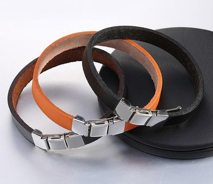 3 Buckle Genuine Leather Belt Bracelet Bracelets