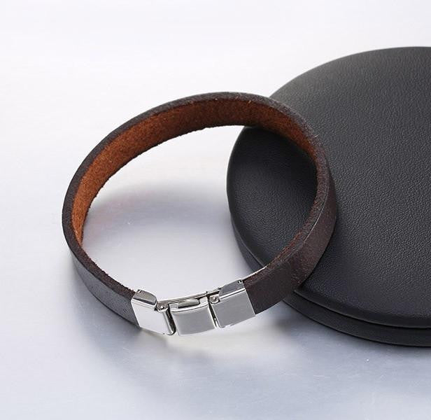 3 Buckle Genuine Leather Belt Bracelet Brown Bracelets