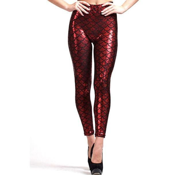 Amazing Mermaid Leggings Red / L Clothing