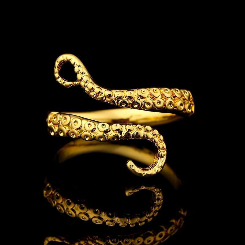 Antique Tentacle Adjustable Ring 18K Gold Plated Rings