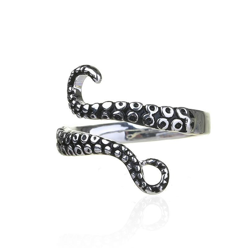 Antique Tentacle Adjustable Ring Antique Silver Plated Rings