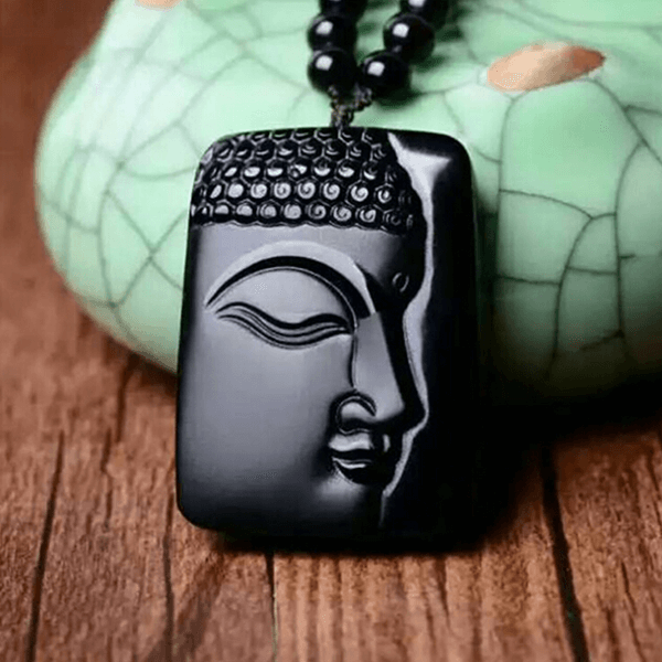 Beautiful Obsidian Buddha Necklace Necklaces