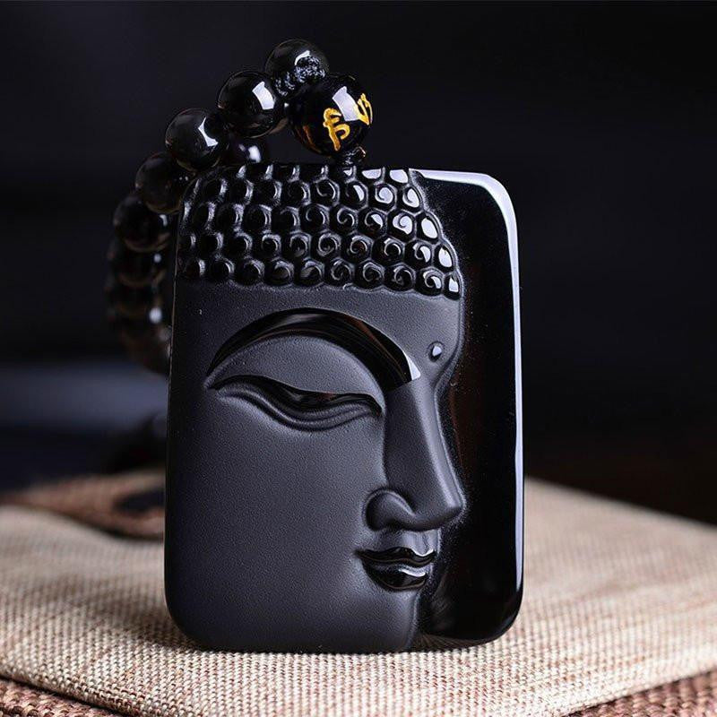 Beautiful Obsidian Buddha Necklace Necklaces