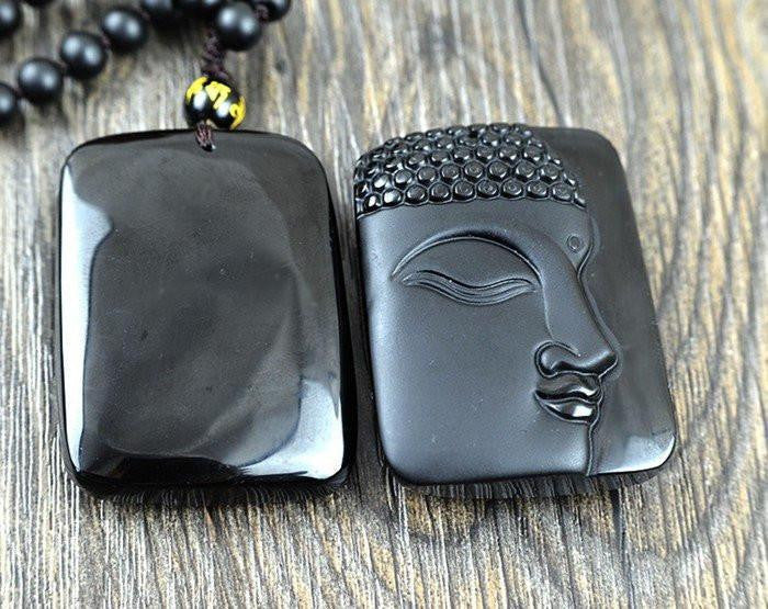 Beautiful Obsidian Buddha Necklace Necklaces