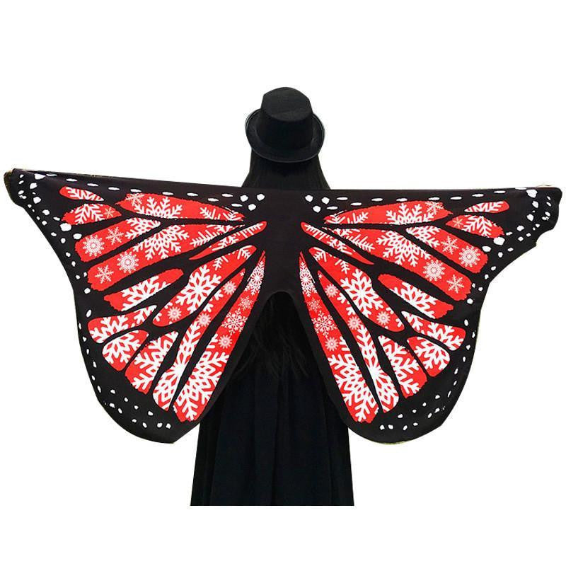 Butterfly Wings Beach Shawl Red Snowflake Accessories