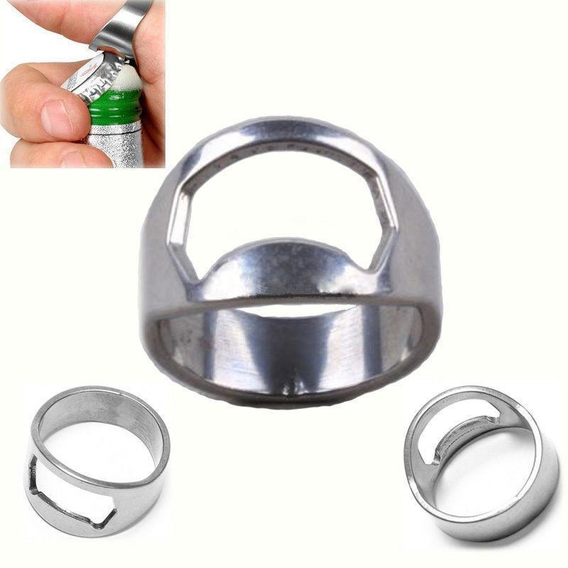 Cool Stainless Steel Bottle Cap Opener Ring Rings